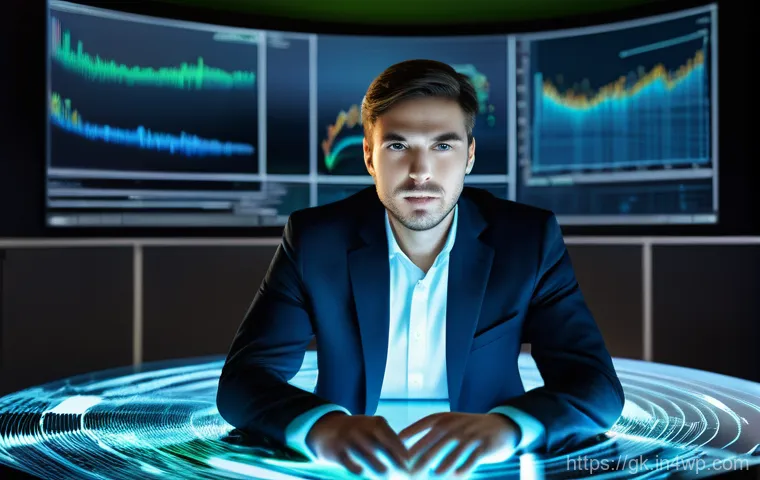 Transformer 기반의 텍스트 요약 기법 - A busy professional, dressed in smart casual attire, sits at a sleek, minimalist desk in a modern of...