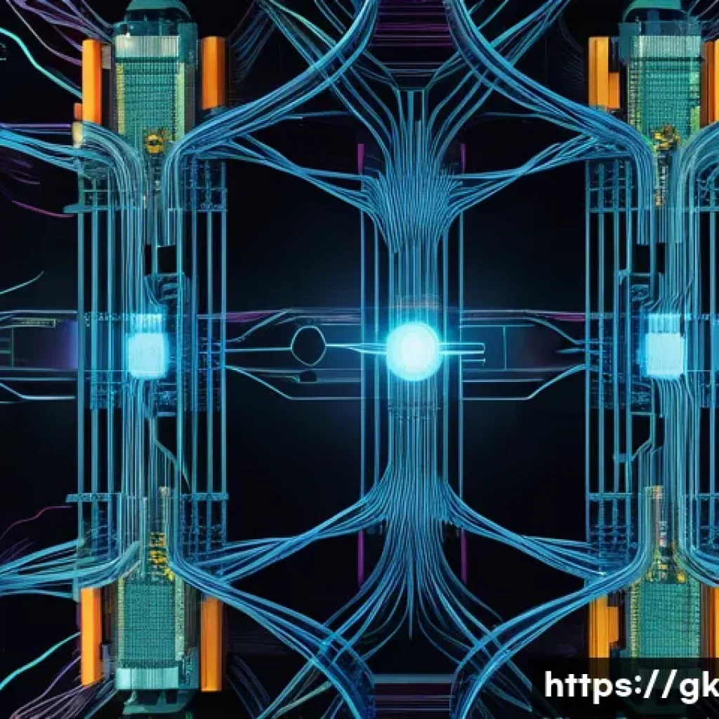 Transformer 아키텍처의 논문 리뷰 - A futuristic and detailed digital illustration of a Transformer neural network architecture, showcas...