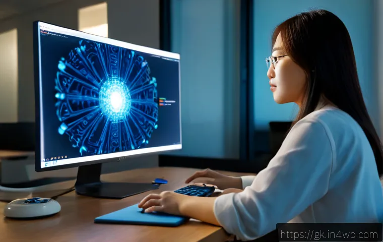 Home 17 Transformer 아키텍처의 구현 사례 연구 - Photorealistic AI engineering workspace, a focused software engineer viewing a large monitor with an...